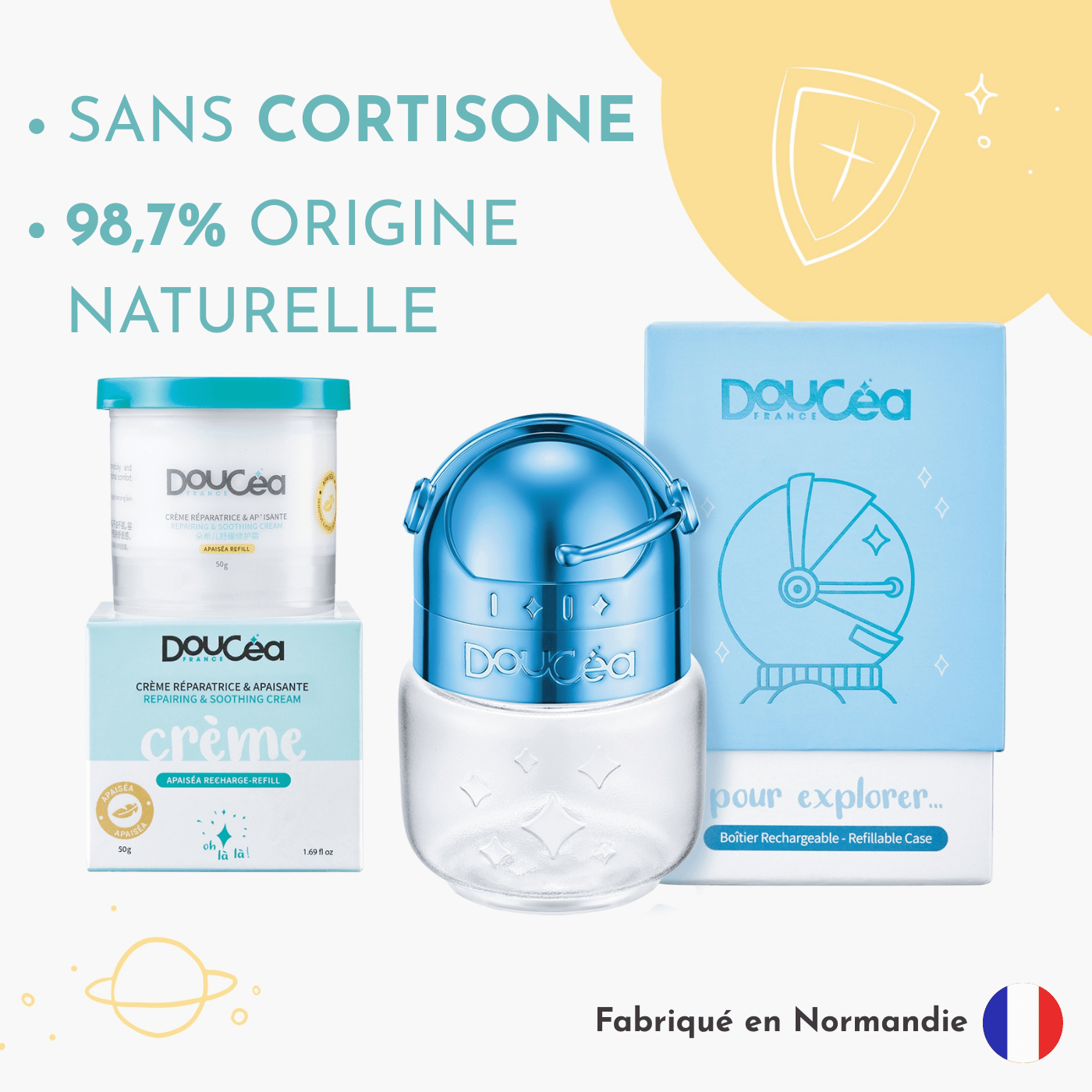 Kit Soin Apaisant "Pour explorer" • Crème APAISÉA + Boîtier Cosmonaute