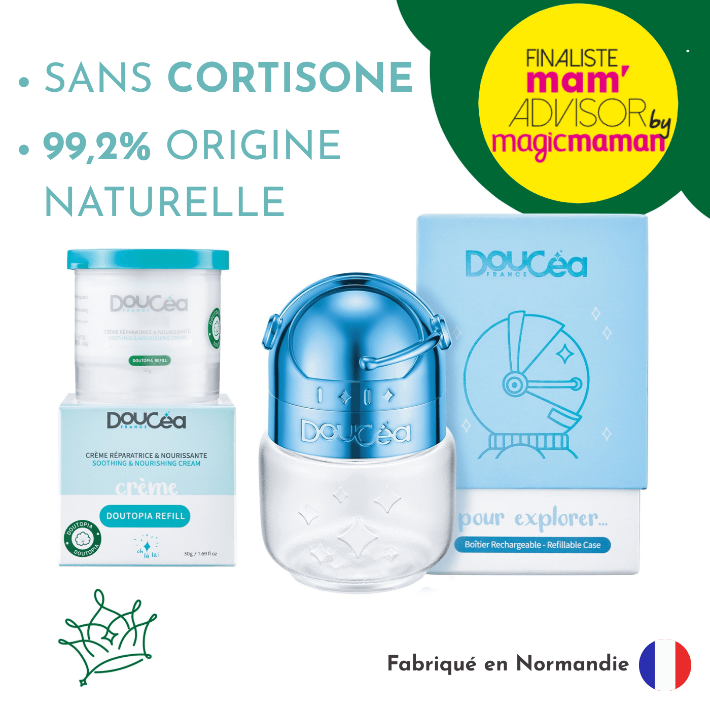 Kit Soin Réparateur "Pour explorer" • Crème DOUTOPIA + Boîtier Cosmonaute